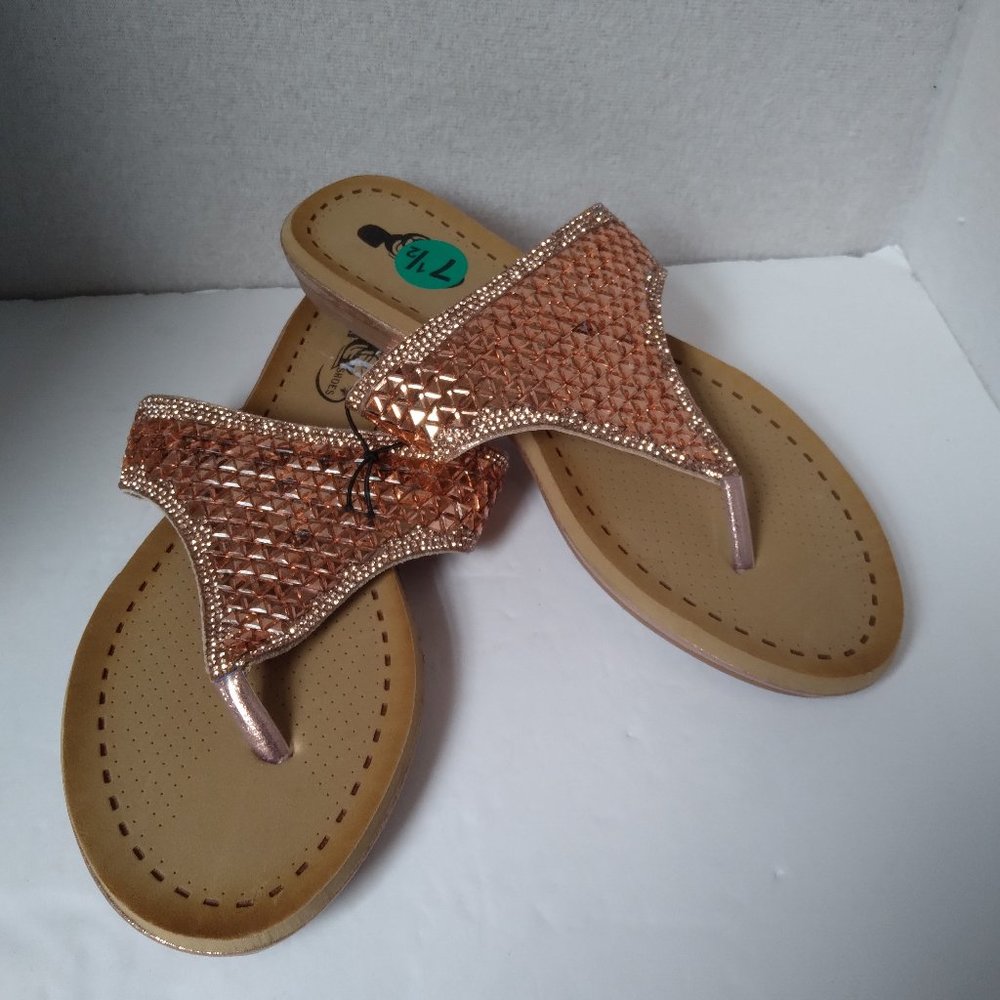 Rhinestone Accents Sandal Thong